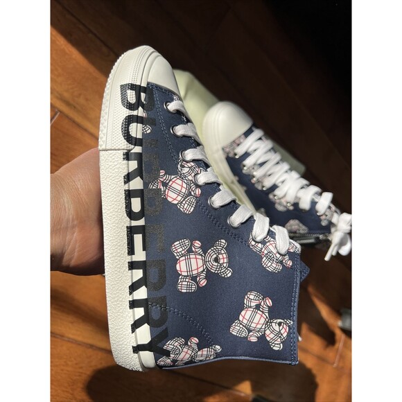 Burberry Kid's Thomas Bear High-Top Sneakers 11.5 NIB - Picture 1 of 10
